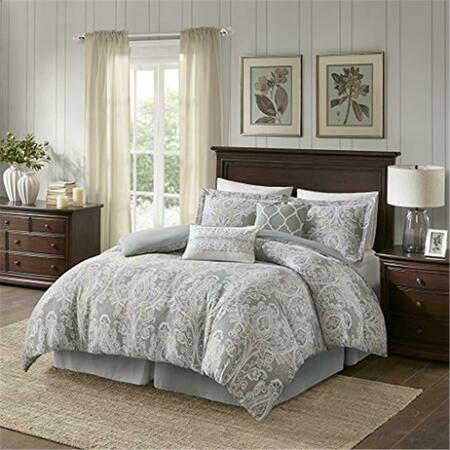 HARBOR HOUSE 6 Piece Cotton Comforter Set - Gray, Queen Size, 6PK HH10-1684